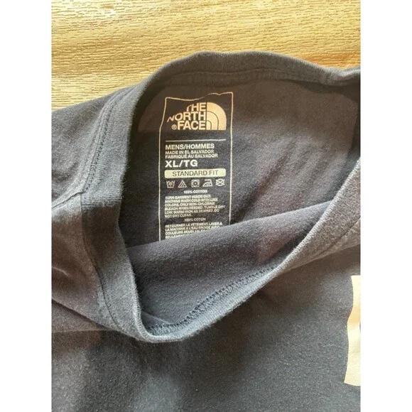 The North Face Men's XL Long Sleeve T-Shirt Blue Box Logo Graphic Sleeve Hit Te - Picture 5 of 5